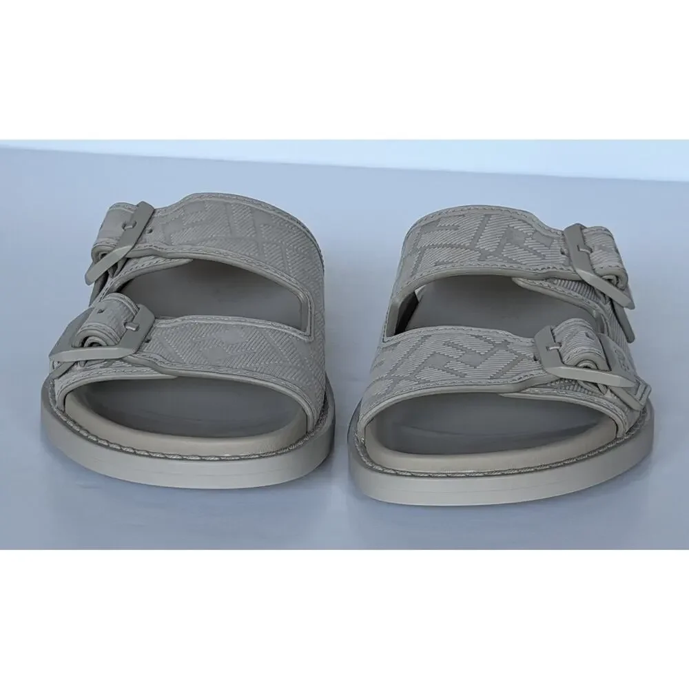 Fendi Men's FF Feel Slide Sandals Beige 11 US/10 UK IT 7X1604 NIB $1050